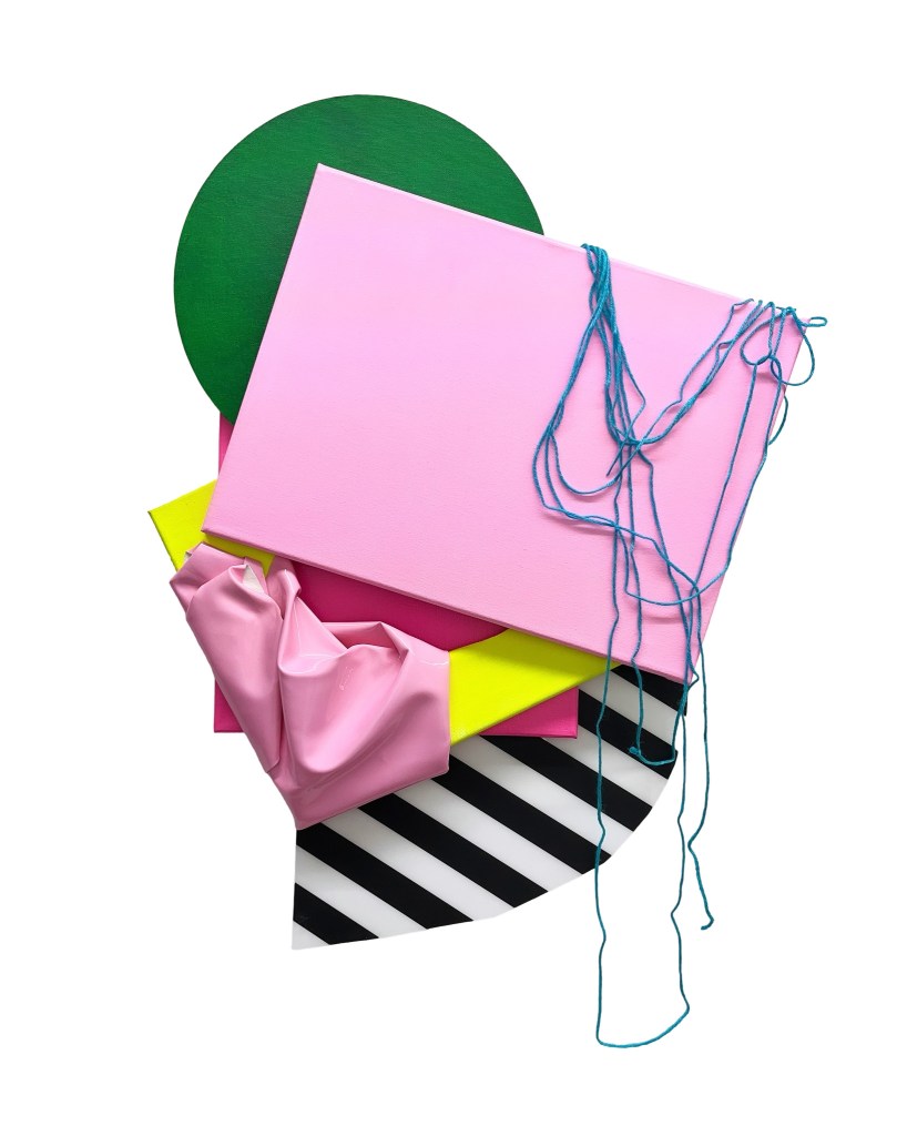 What could not be said _01, Acrylic on Canvas,String,Found object 31x23x3in_2024